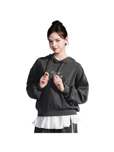 [틴톡] 여자 봄신상 데미지 피그먼트 크롭 후드티(26OT753)