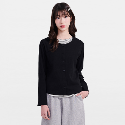 [에꼴리에] 여자 봄신상 스트라이프 레이어드 가디건티(26A1458)