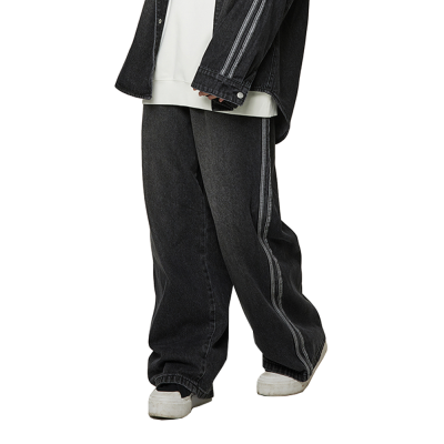 [소이] 여자 봄신상 2선오버와이드블랙진(26S1257)