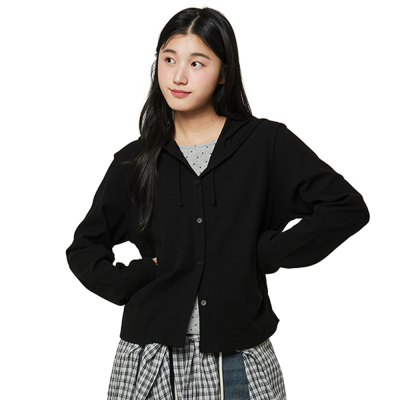 [소이] 여자 봄신상 골지레이어드 후드점퍼(26S1153)