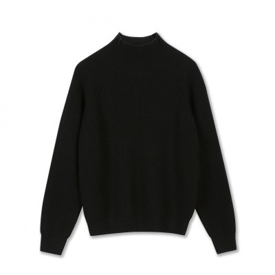 Wool High Neck Knit (Black)