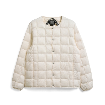 Crew Neck Button Down Jacket - Off White