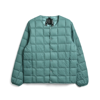 Crew Neck Button Down Jacket - Ice Mint