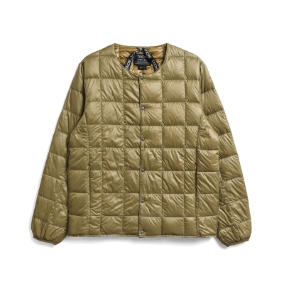 Crew Neck Button Down Jacket - Cire Beige