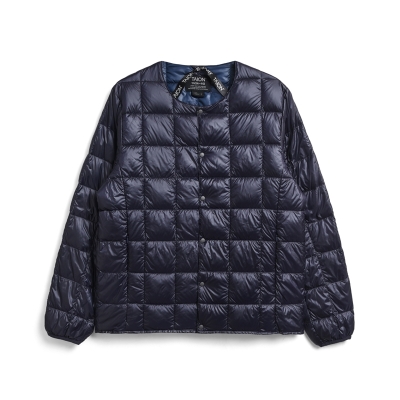 Crew Neck Button Down Jacket - Cire Navy