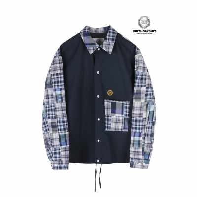 Patchwork Coach Shirt - Navy