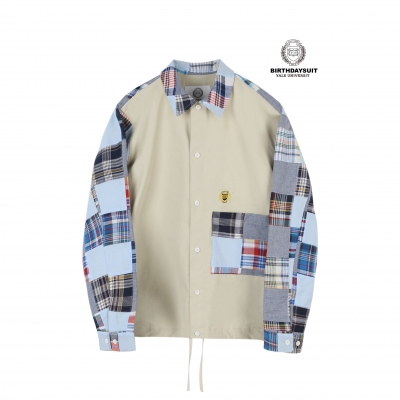 Patchwork Coach Shirt - Beige