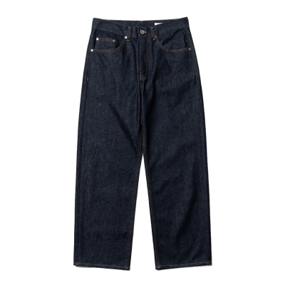 Loose Straight Denim Pants - Indigo