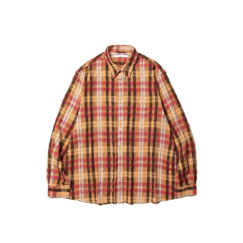 Italy Mesh Shirt - Orange Check