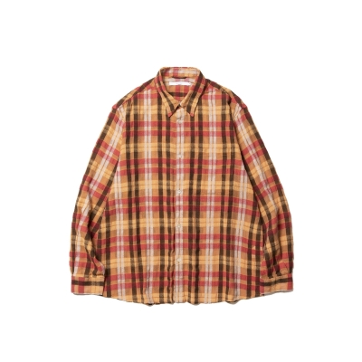 Italy Mesh Shirt - Orange Check