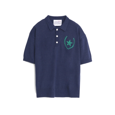 Peace Star Collar Knit H/S - Navy