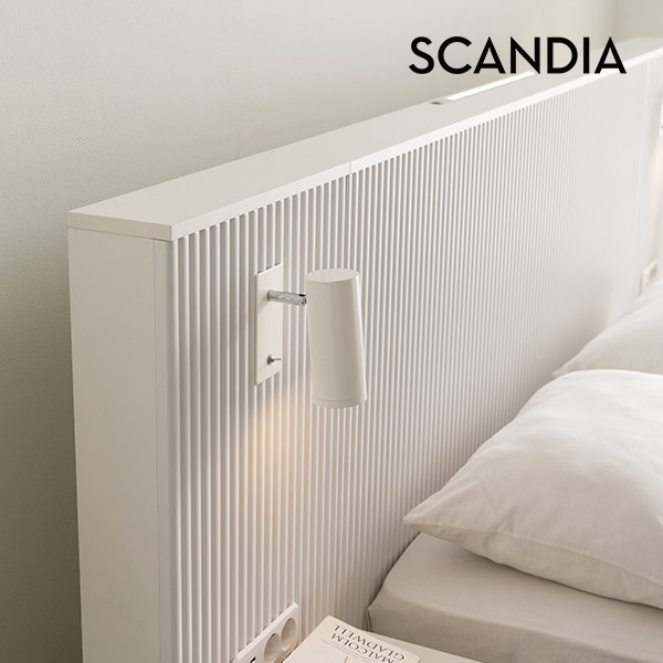 [스칸디아]에센셜 템바보드 호텔 수납침대 LED 협탁