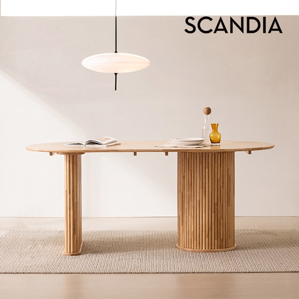[스칸디아]모먼트 템바보드 식탁 테이블 세트(리움 원목의자2)