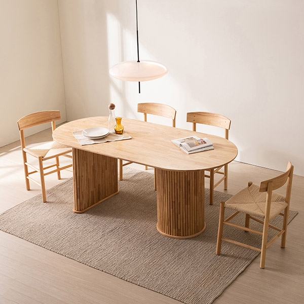 ★가정의달★모먼트 템바보드 식탁 테이블 세트(라탄 의자)