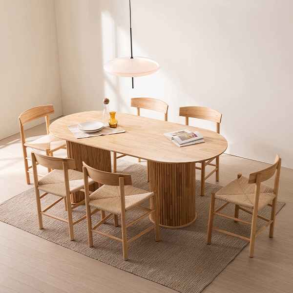 ★가정의달★모먼트 템바보드 식탁 테이블 세트(라탄 의자)