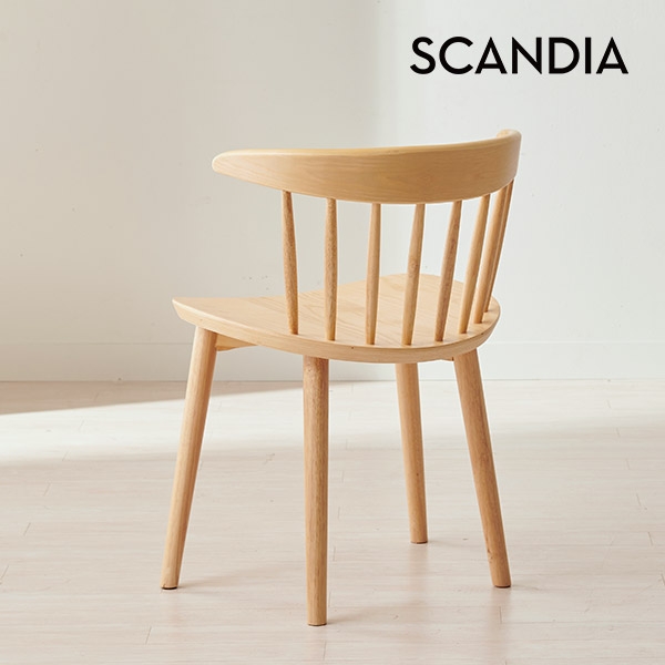 [스칸디아]오트 고무나무 원목 의자(B타입)