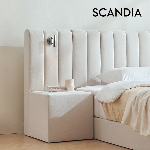 [스칸디아]레스트 기능성 패브릭 호텔 침대 LED 협탁(침대 구매시 배송가능)