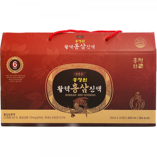 홍정원 활력홍삼진액 50ml*30포 x 1박스 (무료배송)