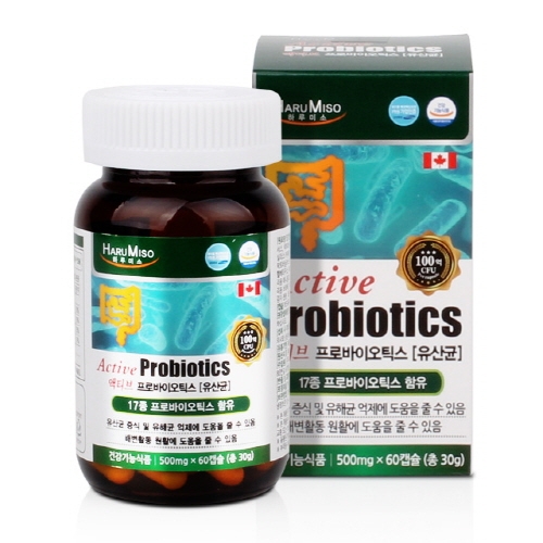 [하루미소] 액티브 프로바이오틱스 500mg x 60캡슐 (무료배송)