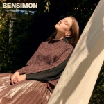 [벤시몽] 여성 보카시 멀티컬러니트(버건디) (무료배송)