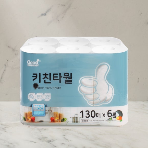 굿매너 행복을 주는나무 키친타올 130매x6롤 (무료배송)