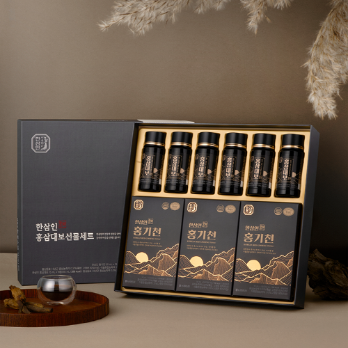 농협 한삼인 홍삼대보선물세트 [홍삼대보(75ml x 6병) + 홍기천(50ml x 15포)] (쇼핑백포함) (무료배송)