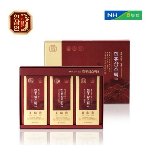 농협 한삼인 6년근 홍삼 통째로 갈아넣은 진홍삼 스틱 10gx30포+쇼핑백증정 (무료배송)