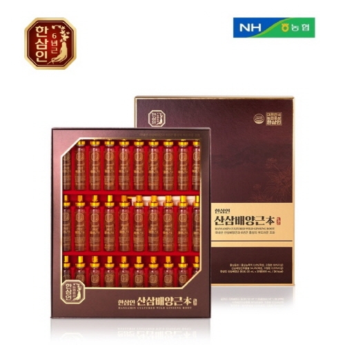 농협 한삼인 6년근 산삼 홍삼 산삼배양근본 20mlx30병+쇼핑백증정 (무료배송)