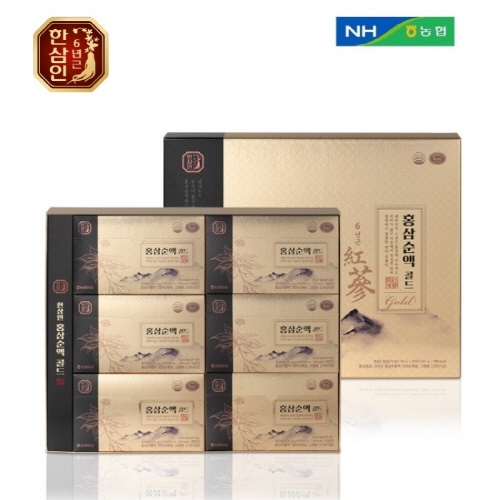 농협 한삼인 6년근 홍삼 (리뉴얼)홍삼순액골드30포 70mlx30포+쇼핑백증정 (무료배송)