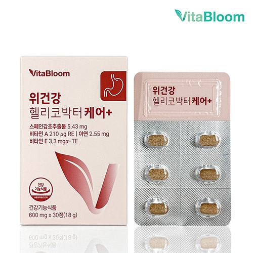 [비타블룸] 위건강 헬리코박터 케어 플러스 600mg*30정 X 1박스 (무료배송)