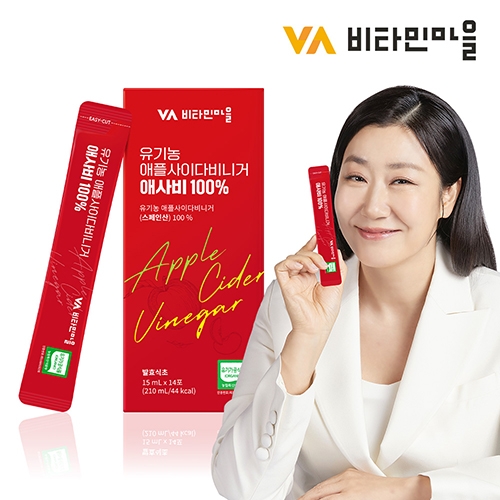 [비타민마을] 유기농 애플사이다비니거 애사비 100% 15ml*14포 X 1박스 (무료배송)