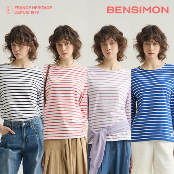 [벤시몽] 25SS 여성 스트라이프 티셔츠 4종 택1 (무료배송)