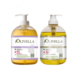 [올리벨라] 페이스 앤 바디 리퀴드솝 500ml X 2개 (바이올렛 1개 + 로프라그란스프리 1개) (무료배송)