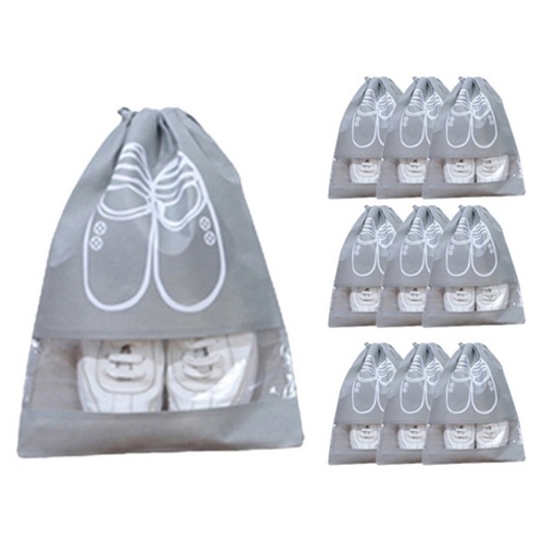 [소량재고] 여행용 신발 파우치 주머니10p 그레이 (중형/대형 택1) (무료배송)