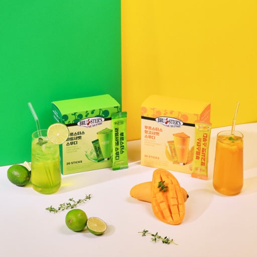 [3시마감] [임박특가] [부르스터스] 라임샤벳/망고샤벳 스무디/아이스티 20T x 8케이스(160T) (무료배송)