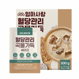 [반짝특가] [엄마사랑] 혈당관리 곡물가득 쉐이크 500g(50g*10입) x 4박스 (무료배송)