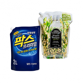 팍스 프리미엄 세탁세제 2L x 1개 + 르샤트라 인퓨전 섬유유연제 뮤게부케향 2L x 1개  (무료배송)