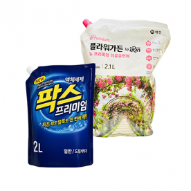 팍스 프리미엄 세탁세제 2L x 1개 + 뉴 플라워가든 아이린 섬유유연제 2.1L x 1개  (무료배송)