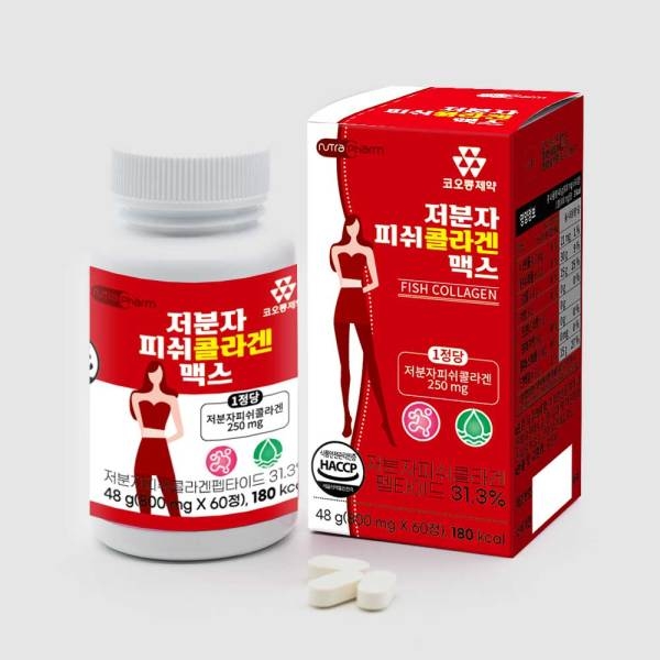 [코오롱제약] 저분자 피쉬콜라겐 맥스 800mg*60정 x 10박스 (무료배송)