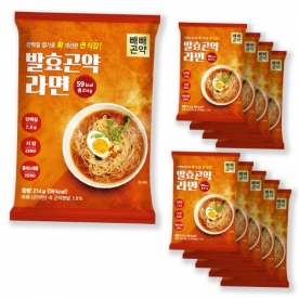 빼빼곤약 59kcal 발효곤약라면 매운맛 214g*10팩 x 1박스 (무료배송)