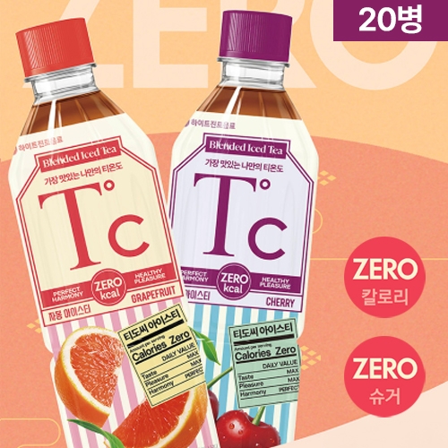 하이트진로 티도씨 제로 아이스티 500ml*20입 (자몽/체리 택1) (무료배송)