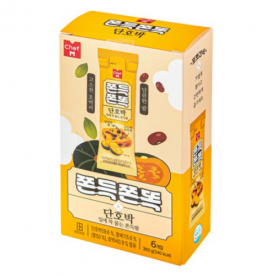 [반짝특가] [4/10(금) 오후3시마감] [쉐프엠] 쫀득쫀똑 짜먹는 떡 단호박맛 360g(60g*6ea)*6팩 x 1박스 (약 2.2kg) (무료배송)