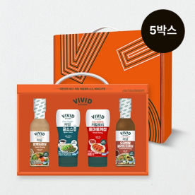 [오늘만!특가] [비비드키친] 저당/저칼로리 소스＆드레싱 4종 선물세트 x 5박스 (무료배송)