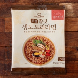 [한둘푸드] 쫄깃 생도토리라면(얼큰한맛) 342g(2인분) x 6봉 (무료배송)