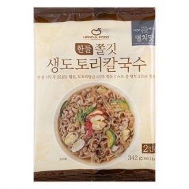 [한둘푸드] 쫄깃 생도토리 칼국수(멸치맛) 342g(2인분) x 6봉 (무료배송)