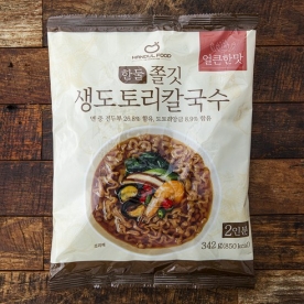 [한둘푸드] 쫄깃 생도토리 칼국수(얼큰한맛) 342g x 6봉 (무료배송)