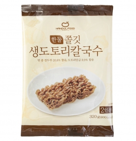 [한둘푸드] 생도토리 칼국수 320g(2인분) x 8봉(스프x) (무료배송)
