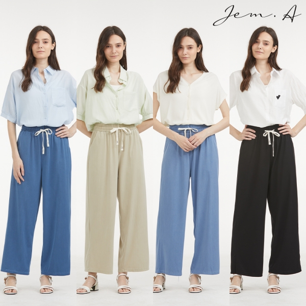 [젬마/Jem.A] 여성 로즈 컴포트 와이드 스판 팬츠 (무료배송)