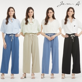 [젬마/Jem.A] 여성 로즈 컴포트 와이드 스판 팬츠 (무료배송)