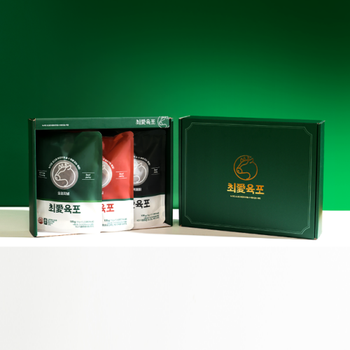 [최애육포] 선물세트 525g 3가지맛 (오리지널 175g + 스파이시 175g + 블랙페퍼 175g) x 1박스 (무료배송)